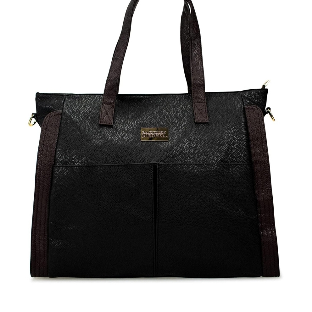 Badgley Mischka Black Vegan Leather Shoulder Bag - Picture 7 of 8